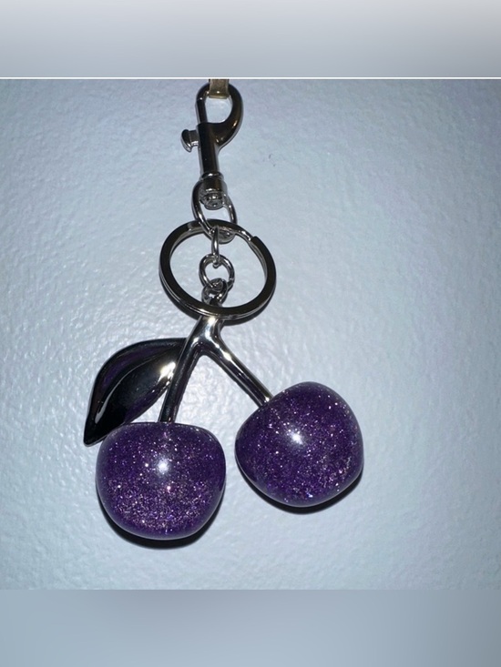 Accessories - Valentines Day Purple Cherry Keychain (BAG NOT INCLUDED)